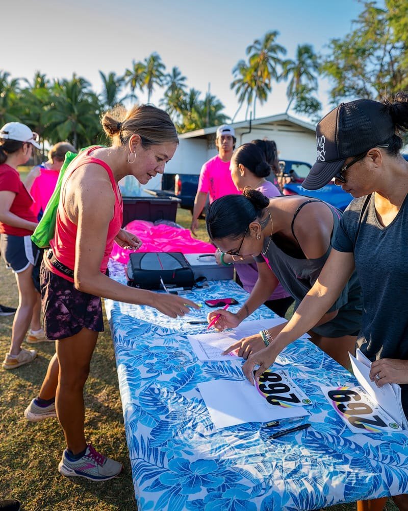 Race check-in table