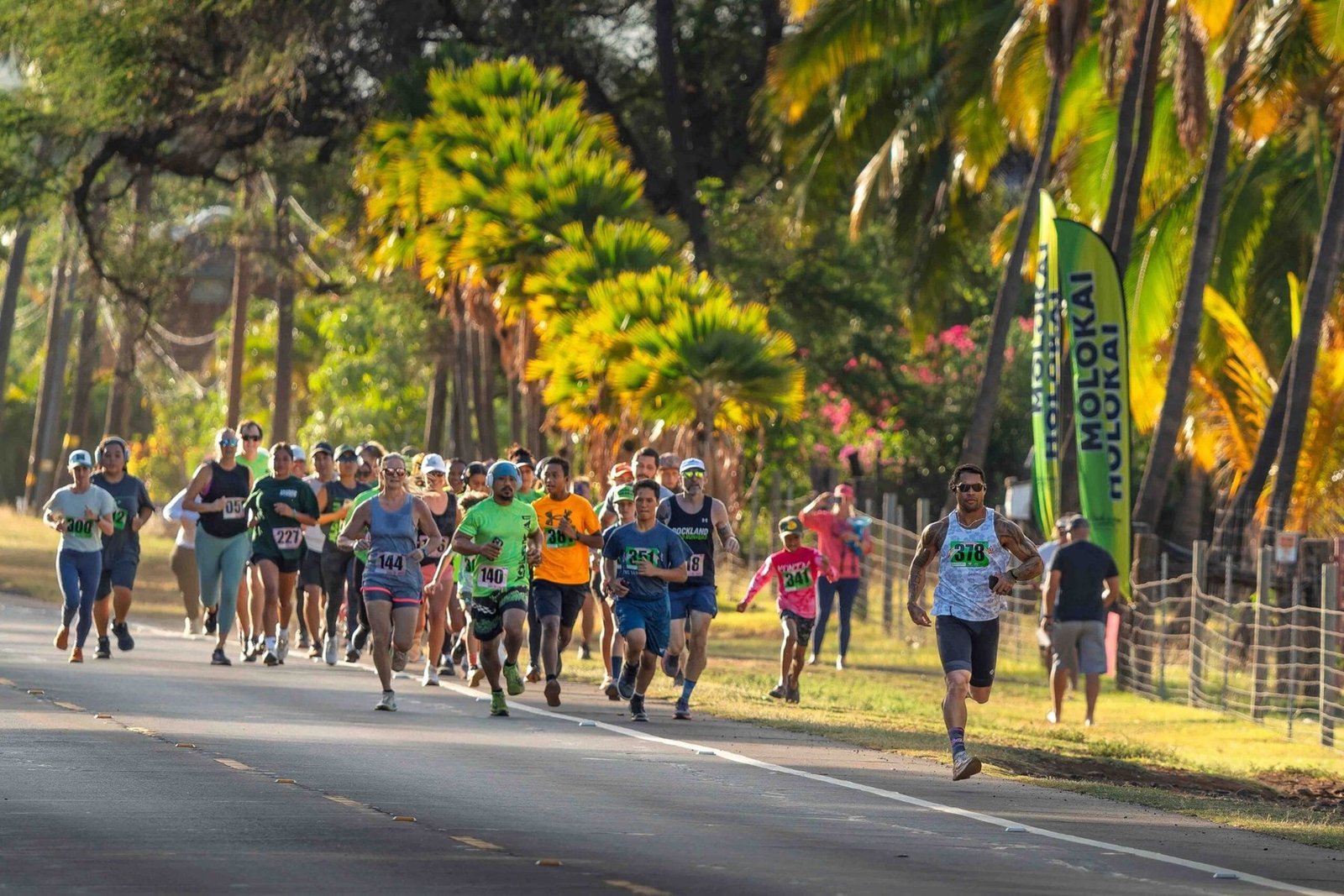 Runners on a Molokai road