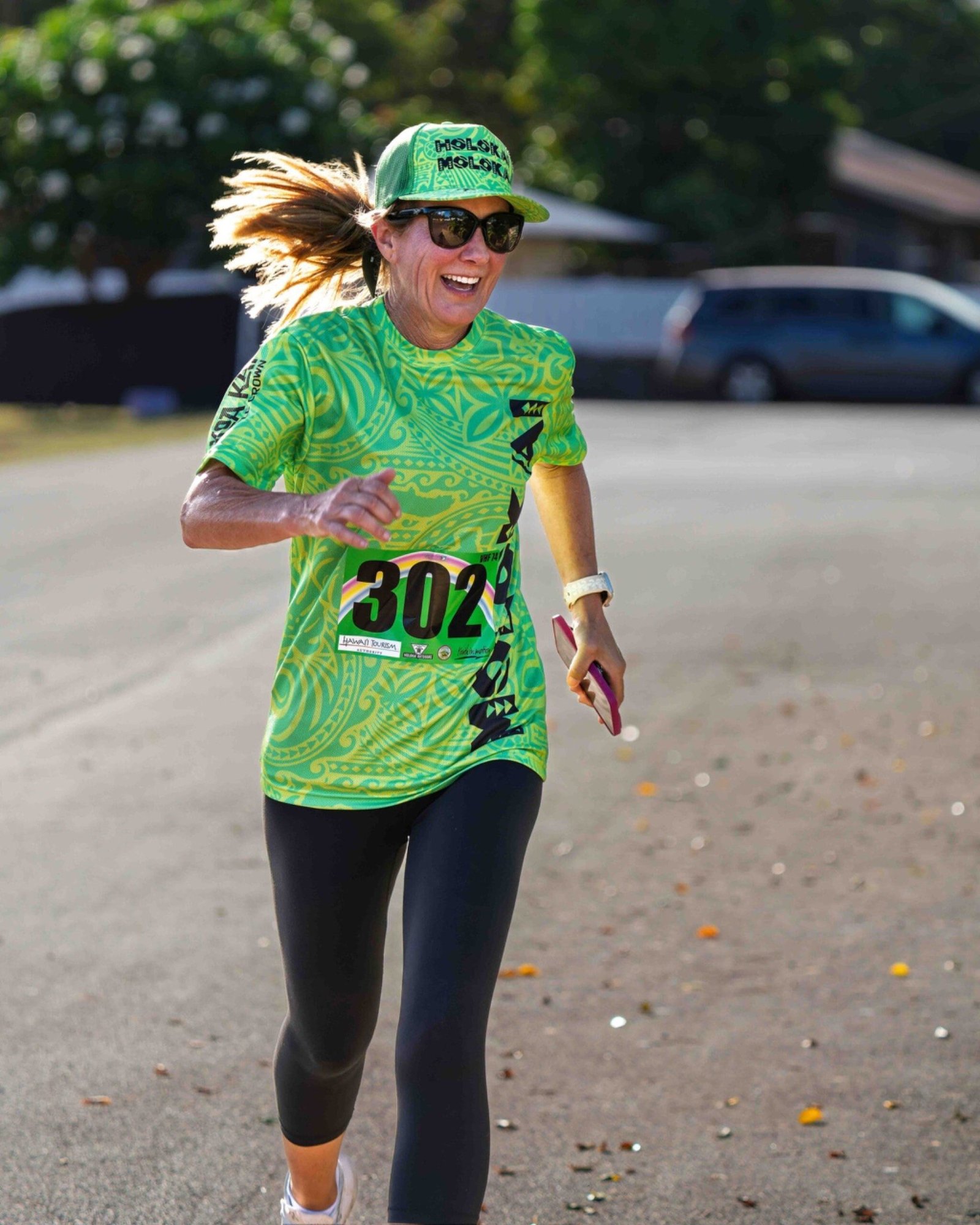 Runner smiling during a Molokai race